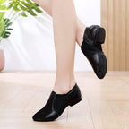 Genuine Leather Jazz Dance Practice Shoes – Soft Sole, Women & Kids