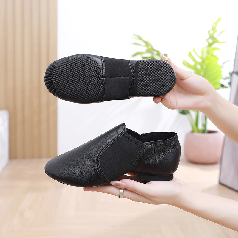 Genuine Leather Jazz Dance Practice Shoes – Soft Sole, Women & Kids
