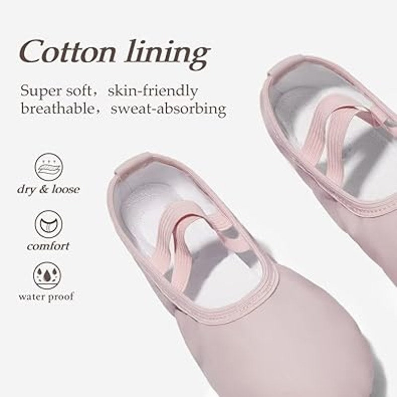 DyingSwan Toddler Girls 6T Pink Ballet Slippers Soft Leather No Tie Dance Shoes