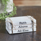 Faux Book Stack: Faith Above All Else