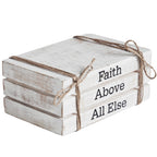 Faux Book Stack: Faith Above All Else