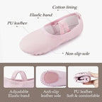 DyingSwan Toddler Girls 6T Pink Ballet Slippers Soft Leather No Tie Dance Shoes