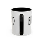 Blessed Farmhouse Mug with Black Handle, Rae Dunn Inspired - Cottage Style Coffee Mug