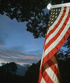 Illuminated Non Tangle Flagpole Kit w/ Flag, Adjustable Bracket, Aluminum Pole & Solar Light