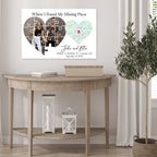 Where I Found My Missing Piece – Personalized Map Puzzle Heart Canvas