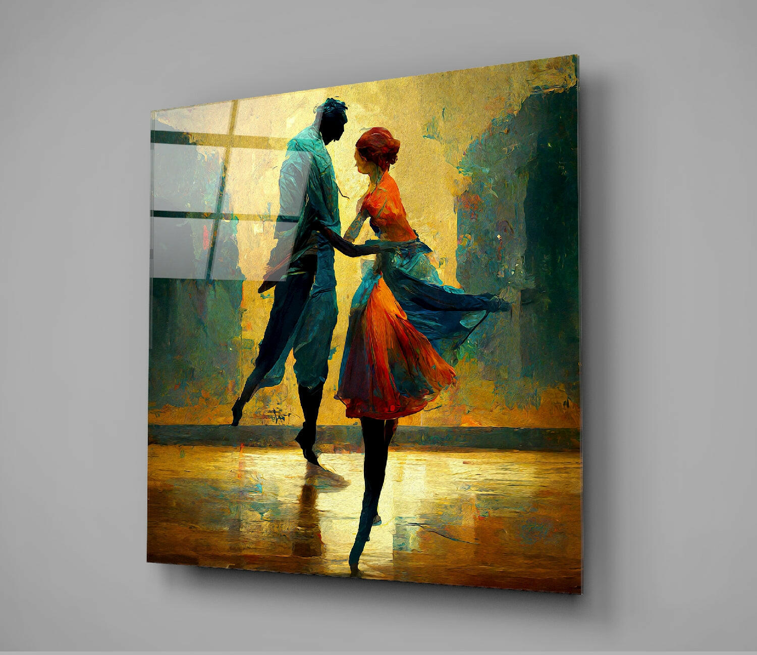 Dancing in the Rain Glass Wall Art  || Designers Collection