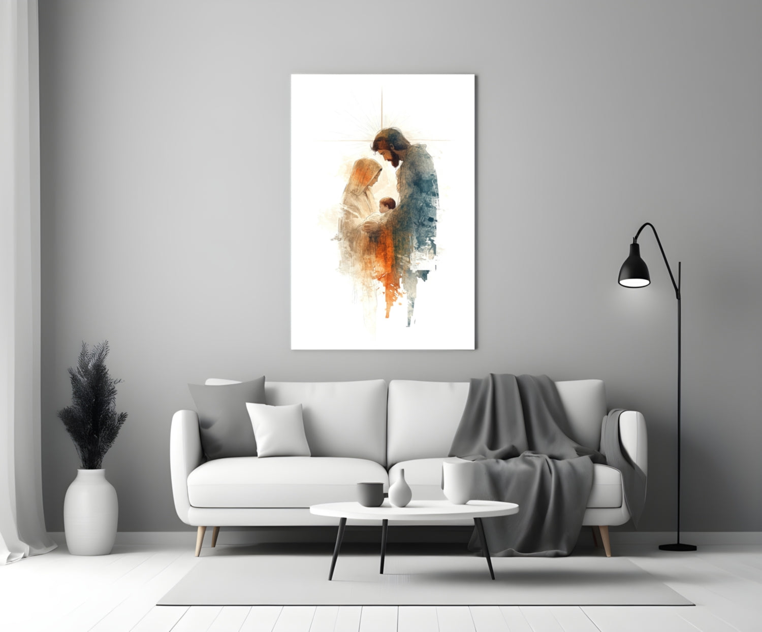 Holy Family Glass Wall Art || Designer Collection