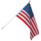 Non Tangle Flagpole Kit w/ Flag, Adjustable Bracket & Aluminum Pole