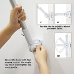 Adjustable Flagpole Bracket – 13 Position Aluminum Mount for House | White