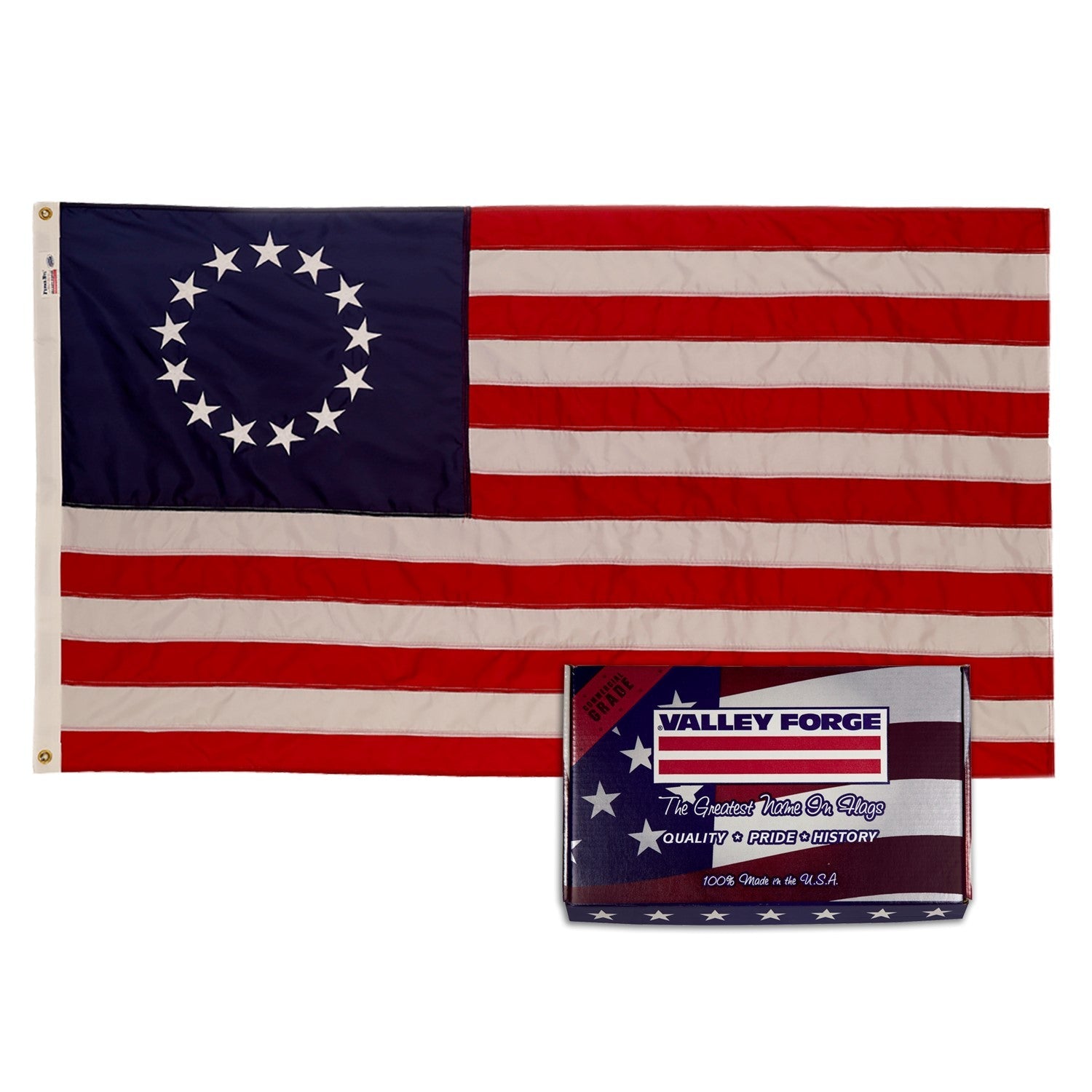 Betsy Ross Outdoor Nylon Flag | Made in USA | Low-Medium Wind Flag
