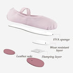 DyingSwan Toddler Girls 6T Pink Ballet Slippers Soft Leather No Tie Dance Shoes