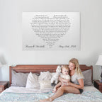 Lyrics In A Heart Canvas - Personalized Canvas