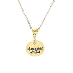 I Am A Child Of God Necklace Gold Plated Christian Jewelry Faith Necklace Inspirational Gift Religious Charm For Women