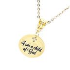 I Am A Child Of God Necklace Gold Plated Christian Jewelry Faith Necklace Inspirational Gift Religious Charm For Women
