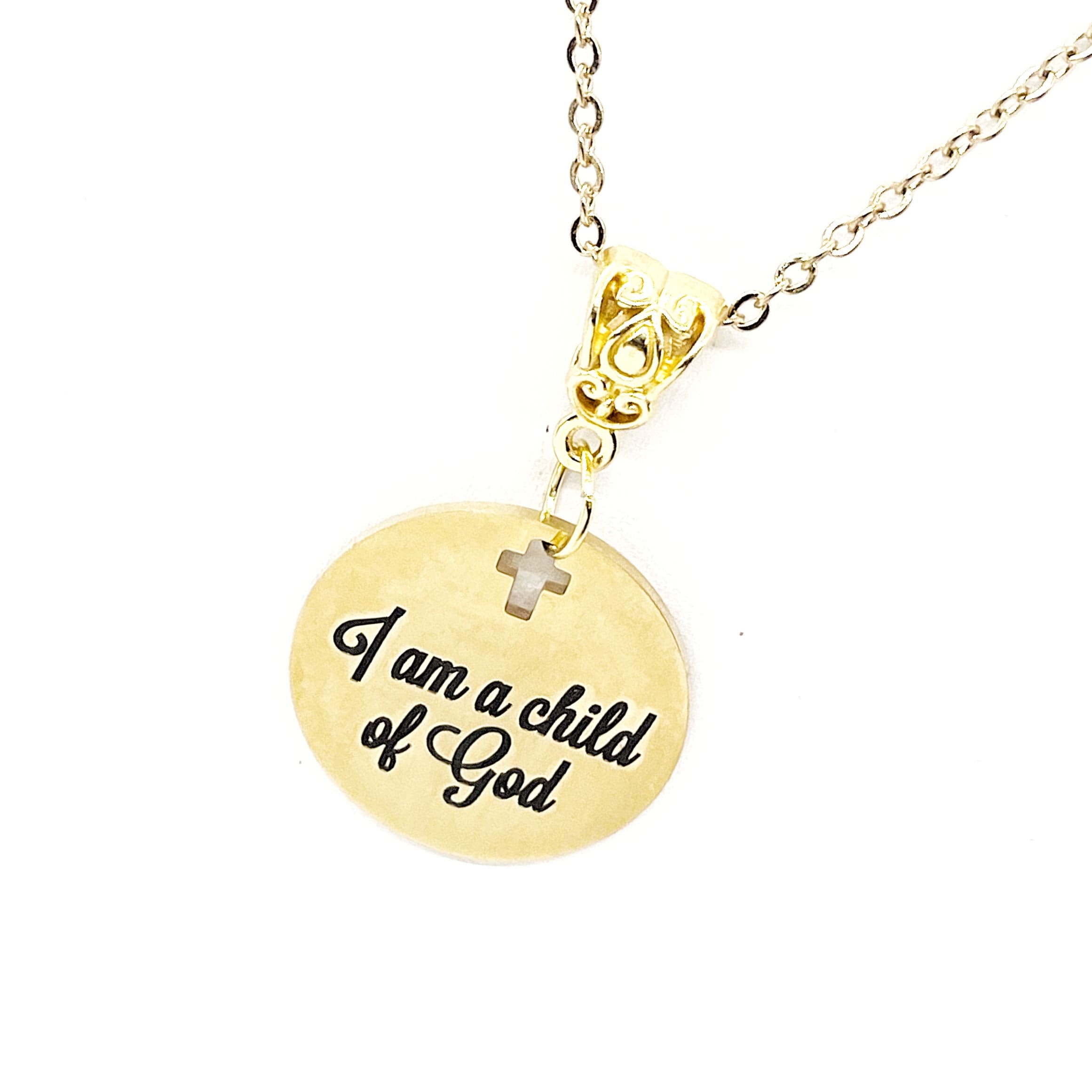 I Am A Child Of God Necklace Gold Plated Christian Jewelry Faith Necklace Inspirational Gift Religious Charm For Women