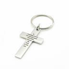Success 1 Samuel 18 14 Cross Keychain Stainless Steel Christian Gift Inspirational Scripture Key Ring Faith Encouragement