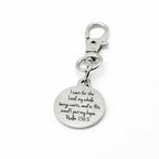 Psalm 130 5 Clip On Charm Christian Bible Verse Charm Stainless Steel Engraved Charm Lobster Clasp Bag Zipper Pull Gift
