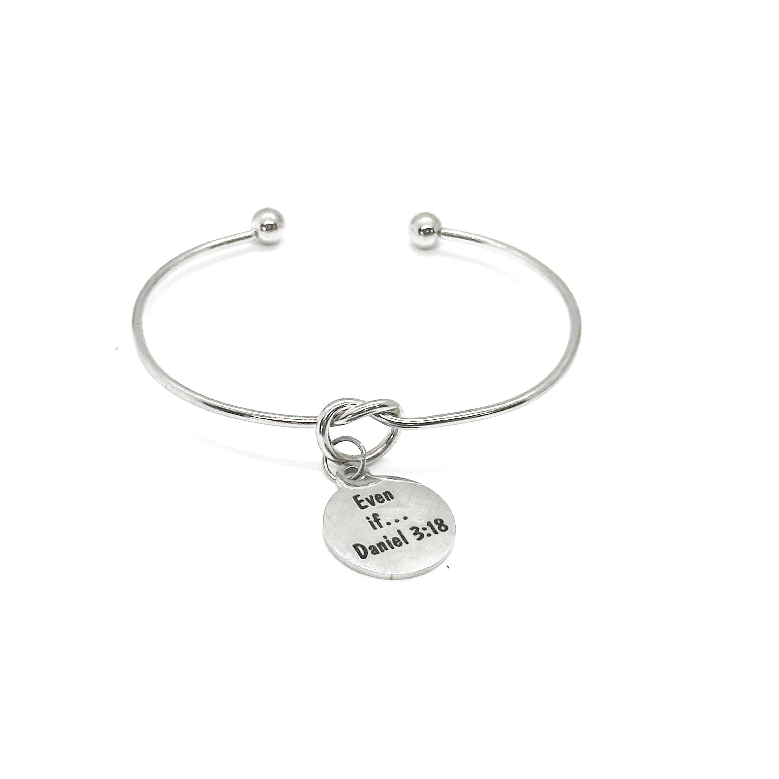 Even If Daniel 3 18 Charm Cuff Bracelet Christian Scripture Bracelet Faith Jewelry Gift Silvertone Cuff