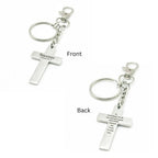 Success Scripture Cross Clip On Keychain Christian Gift Bible Verse Keychain Faith Keyring Inspirational Stainless Steel Cross Charm