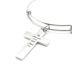 By His Wounds We Are Healed Isaiah 53 5 Cross Bracelet Christian Scripture Faith Jewelry Stainless Steel Bangle