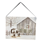 Fiber Optic Lighted Canvas Art - Grazing at the Barn