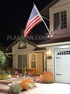 8' Non Tangle Outrigger Aluminum Flagpole Kit - Light Commercial Use