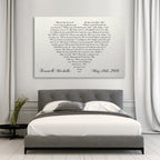 Lyrics In A Heart Canvas - Personalized Canvas