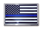 Thin Blue Line American Flag Vehicle Emblem | Made in USA