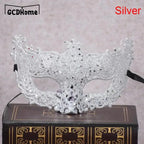 Silver and Black Venetian Masquerade Eye Mask | Elegant Party Accessory