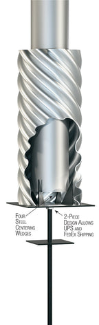 Foundation Sleeve for Aluminum Flagpole with Lightning Grounding Rod