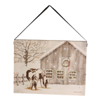 Fiber Optic Lighted Canvas Art - Grazing at the Barn